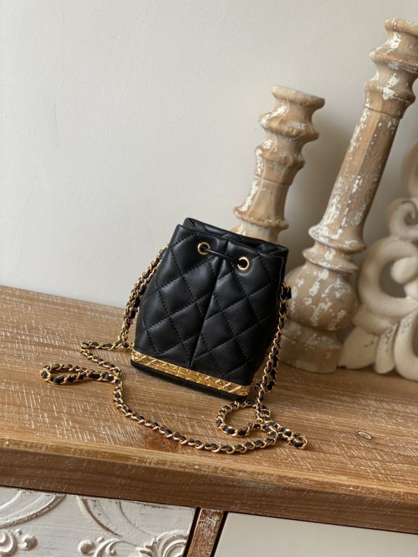 Chanel Chain Bucket Black For Women 5.5 in / 14 cm