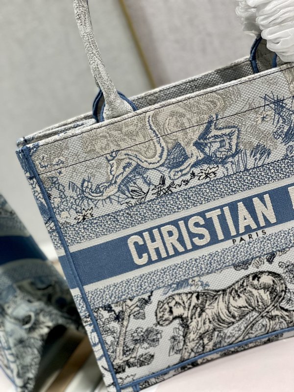 Christian Dior Medium Dior Book Tote Blue Toile de Jouy Reverse Embroidery, Blue, For Women Women’s Handbags, Shoulder Bags, 36cm CD M1296ZRGO_M928