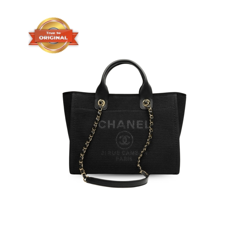 [True-to-ORIGINAL] Chanel Small Shopping Bag Black For Women 15.2in/39cm AS3257 B08435 94305
