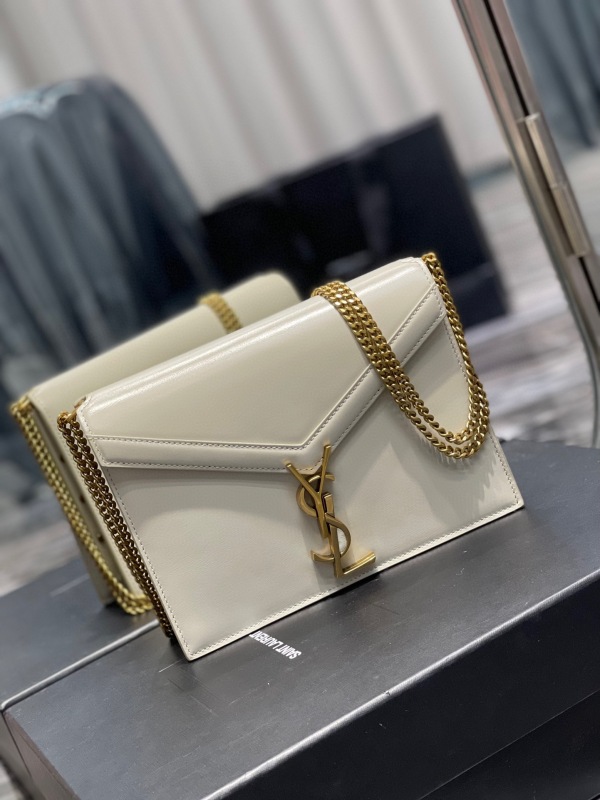 Saint Laurent Cassandra Medium Chain Bag Black/White/Red/Green/Burgundy For Women‎ 8.6in/22cm