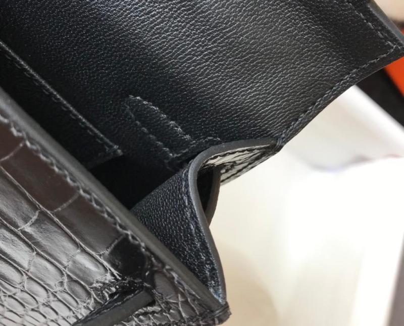 Hermes Mini Kelly 19 Black Silver Toned Hardware Bag For Women, Women’s Handbags, Shoulder Bags 7.5in/19cm