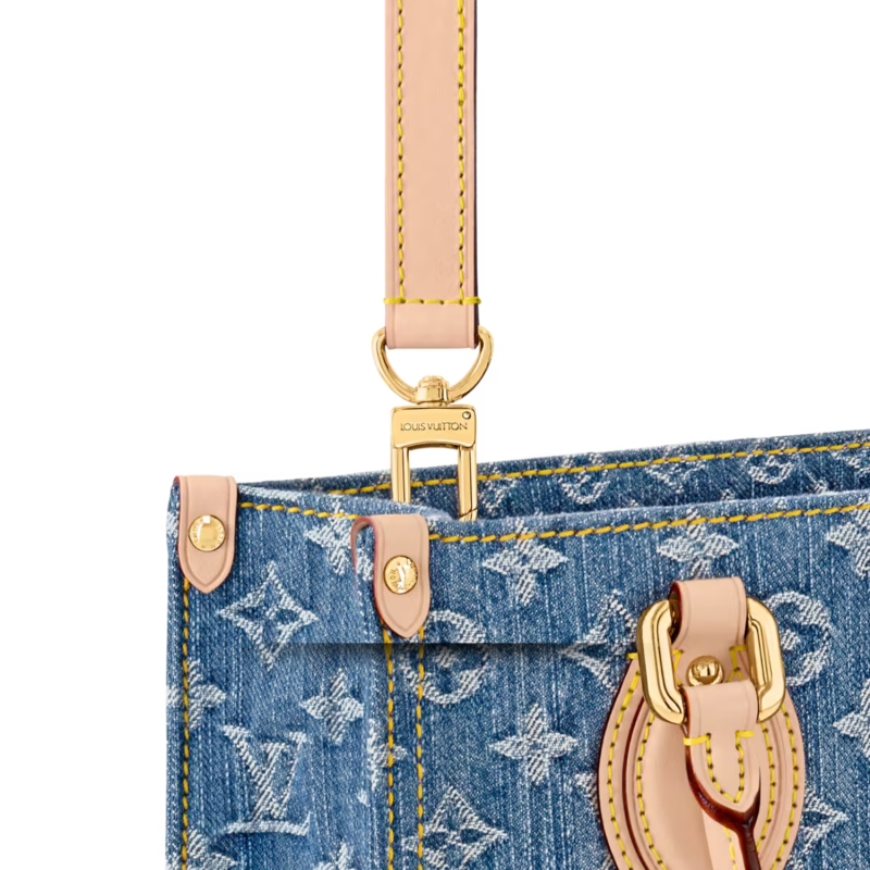 [True-to-ORIGINAL] Louis Vuitton OnTheGo PM Denim Blue For Women 9.8in/25cm M14633