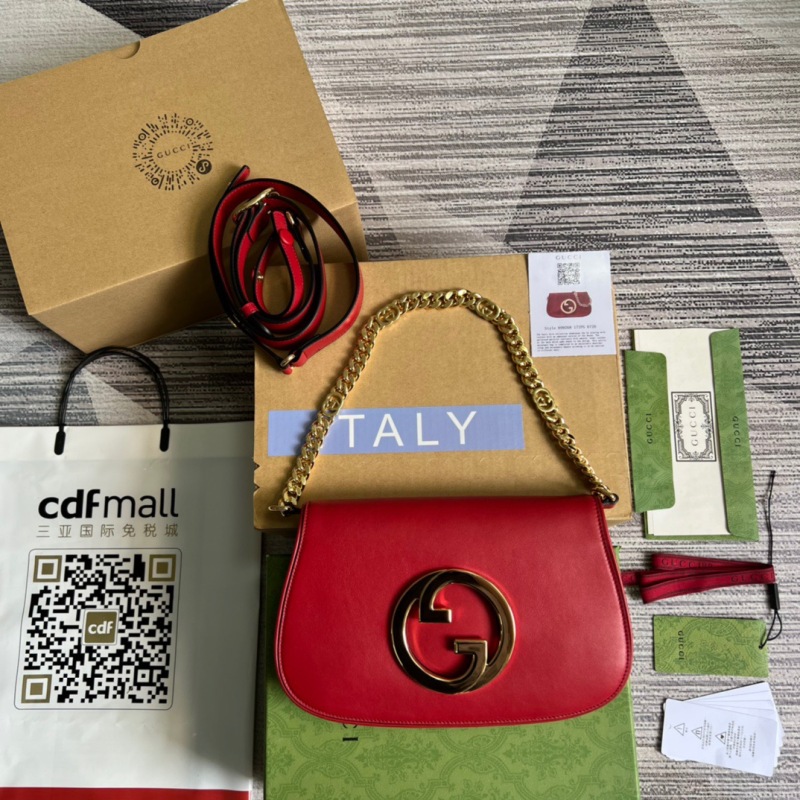 Gucci Blondie Shoulder Bag Red For Women, Women’s Bags 11in/28cm GG‎