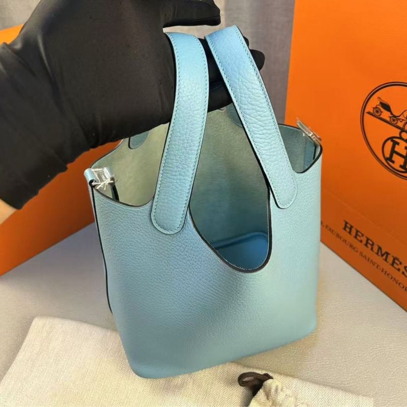 Hermes Picotin Lock 18 Bag Blue With Silver-Toned Hardware For Women, Women’s Handbags 7.1in/18cm