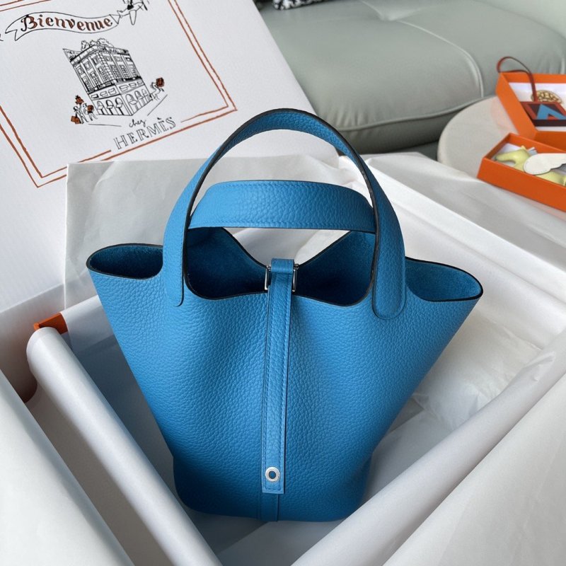 Hermes Picotin Lock 18 Bag Blue For Women, Women’s Handbags 7.1in/18cm