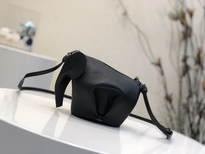 Loewe Elephant Bag Black/Brown For Women 7.1in / 18cm