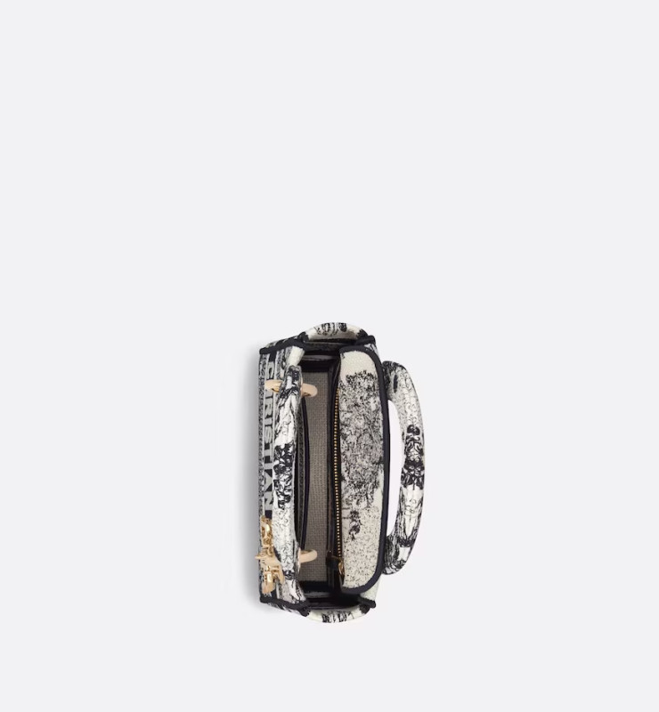 Christian Dior Mini Lady D-Lite Latte and Black Bag For Women M0500ORHZ_M941- 6.5 Inches/ 17 Cm