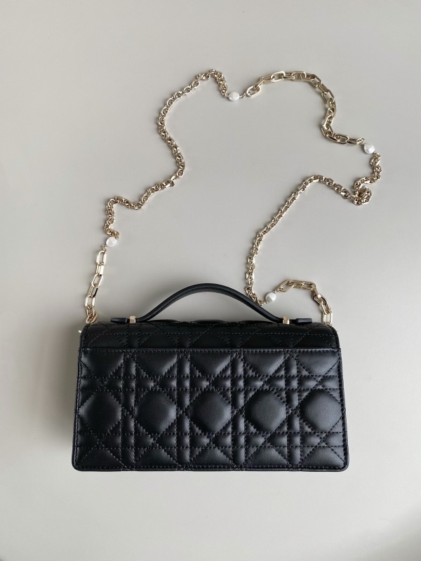 Dior Lady Top Handle Clutch Beige/Black/White For Women 8.5in/21cm S0980ONMJ_M49P