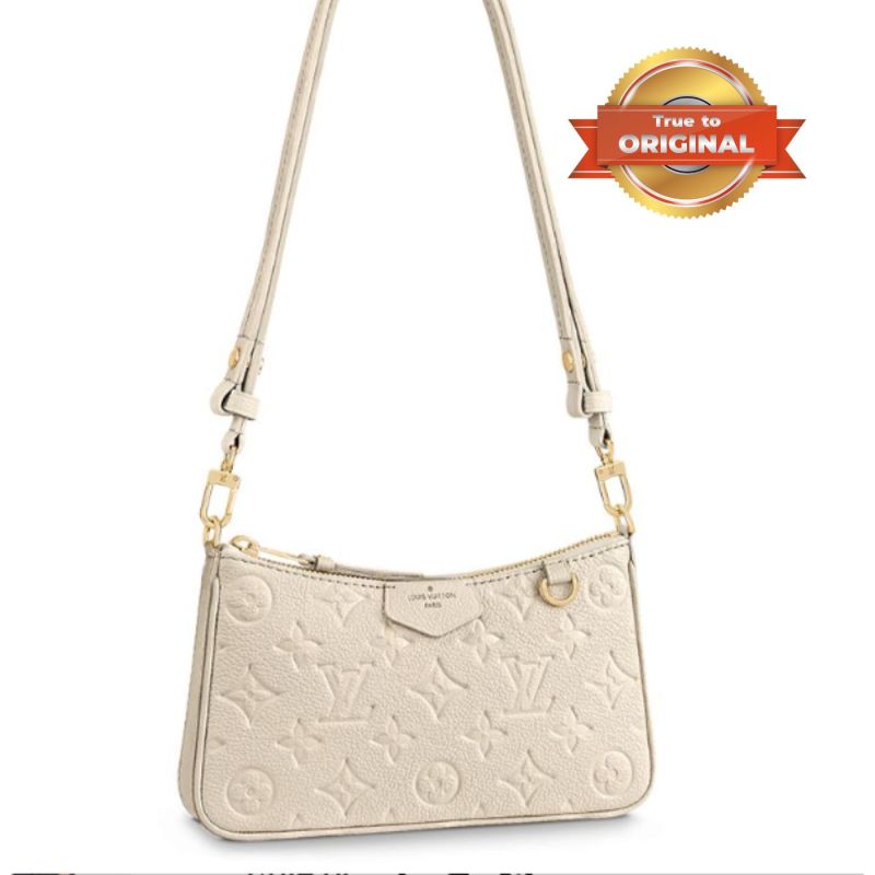 [True-to-ORIGINAL] Louis Vuitton Easy Pouch On Strap Monogram Empreinte Crème White For Women‎ 7.5in/19cm LV M81066
