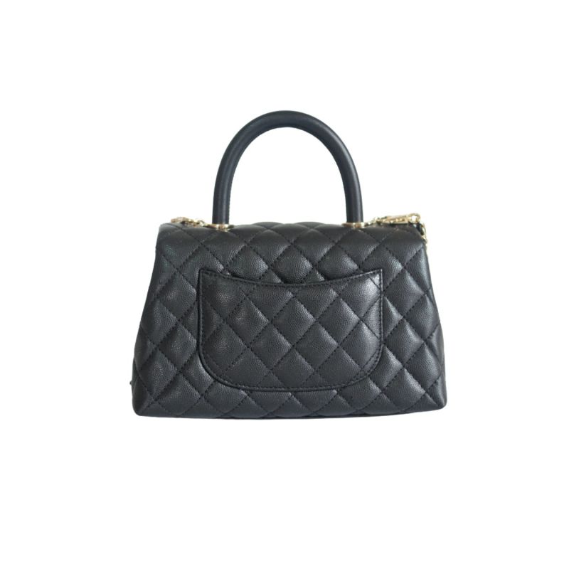 Chanel Coco With Top Handle Bag Black For Women 9.4in/24cm