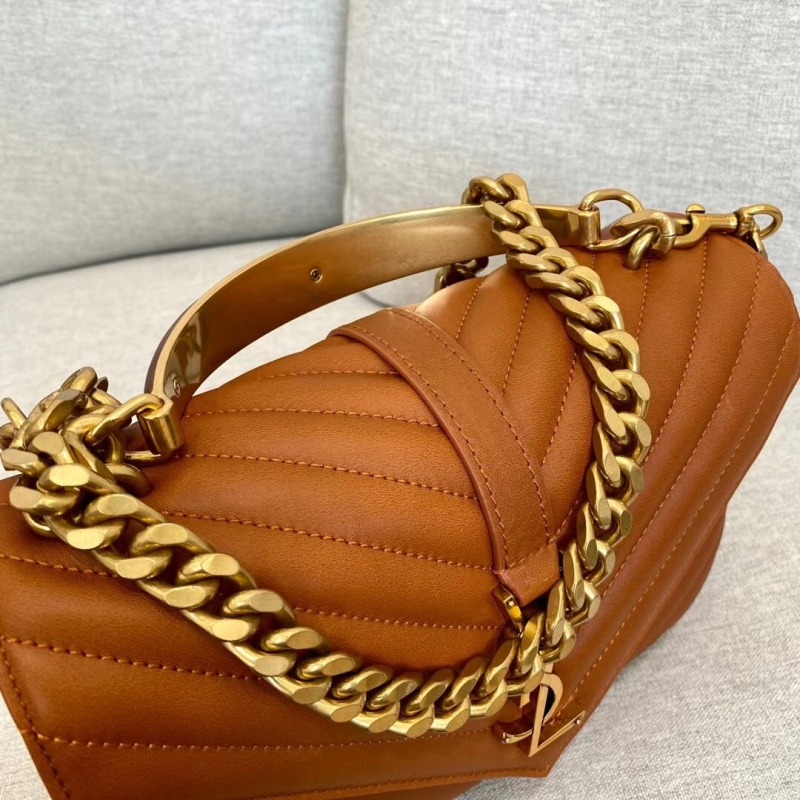 [True-to-ORIGINAL] Saint Laurent College Medium Chain Bag Brown For Women‎ 9.4in/24cm 6002791U8077715