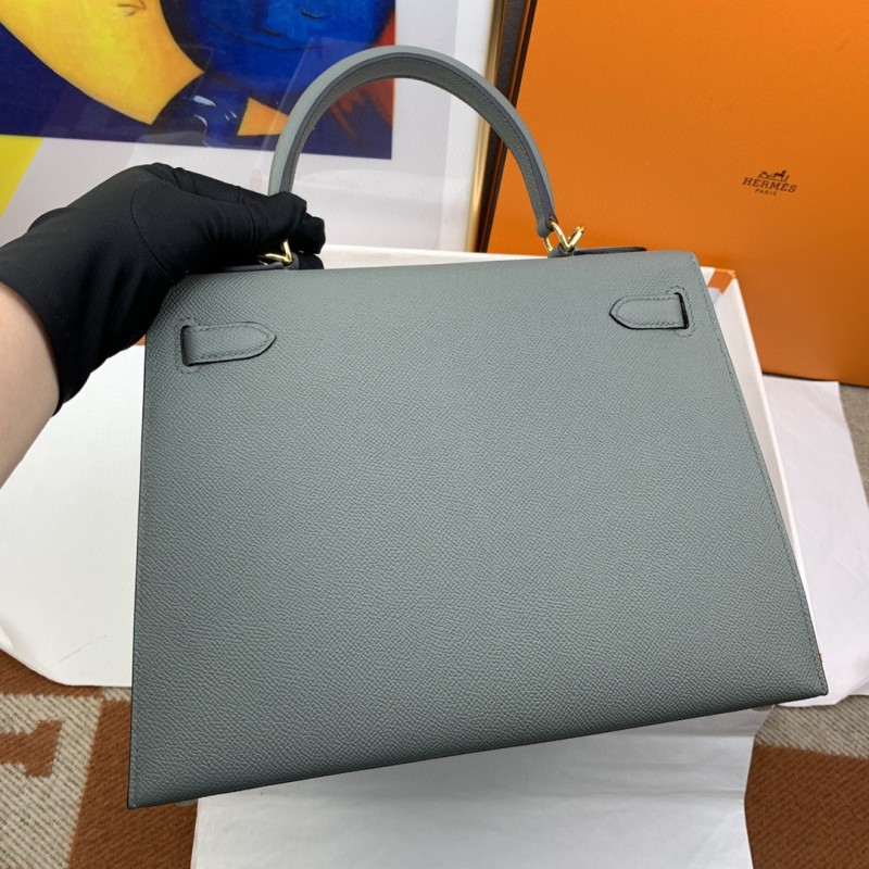 Hermes Kelly 28 Sellier Epsom Grey Bag For Women, Women’s Handbags, Shoulder Bags 11in/28cm