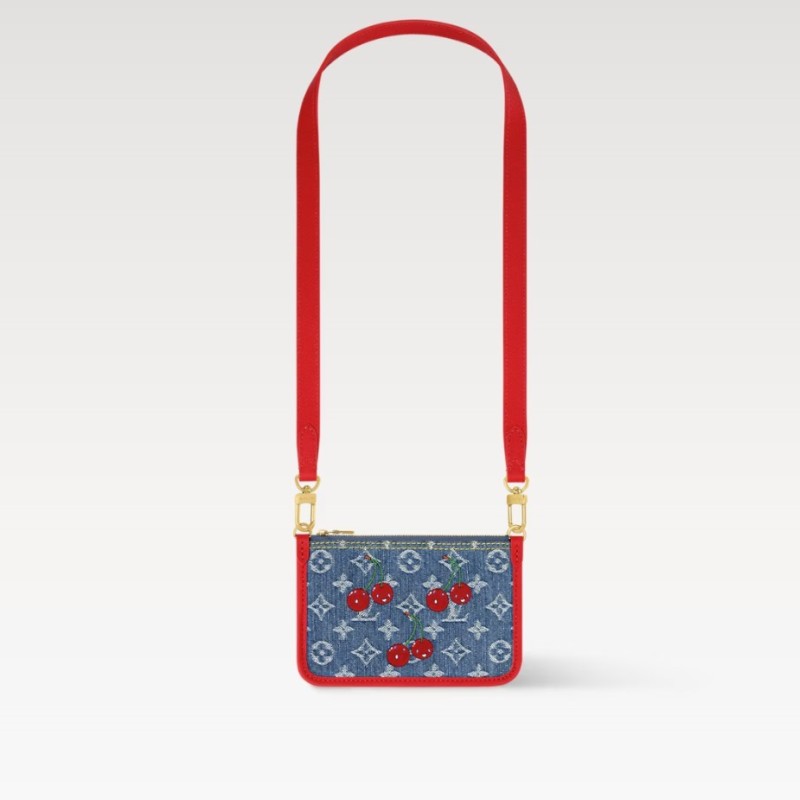 [True-to-ORIGINAL] Louis Vuitton LV x TM Neverfull Inside Out BB Cherry Denim For Women 10.4in/26cm M14997