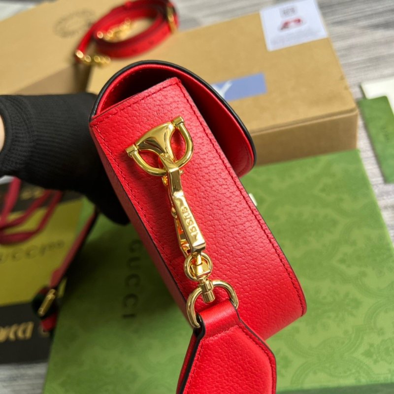 Gucci x Adidas Horsebit 1955 Mini Bag Red For Women, Women’s Bags 8.1in/21cm GG 658574 U3ZDG 6563