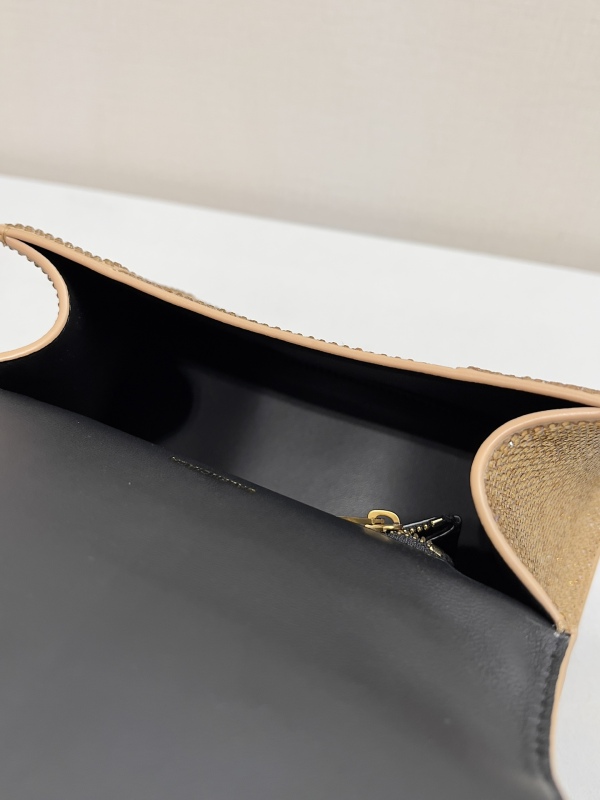 [True-to-ORIGINAL] Balenciaga Furry Hourglass Small Handbag With Rhinestones In Yellow For Women 24cm/9.4in