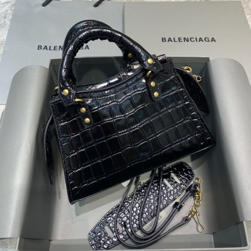 Balenciaga Neo Classic Mini Handbag Black/Green For Women‎ 8.6in/21.8cm