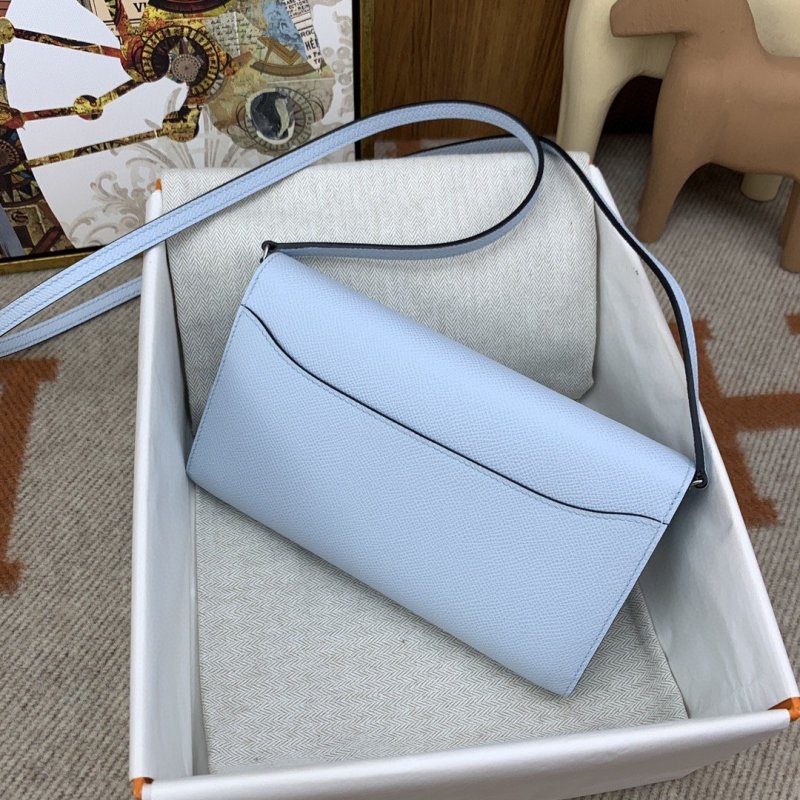 Hermes Constance Long Togo Wallet Light Blue, Silver Toned Hardware Bag For Women, Women’s Handbags, Shoulder Bags 8.1in/21cm