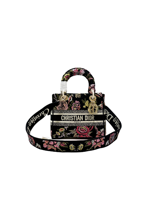 Dior Medium Lady D-Lite Bag Black For Women 9.5in/24cm M0565ORZB_M911