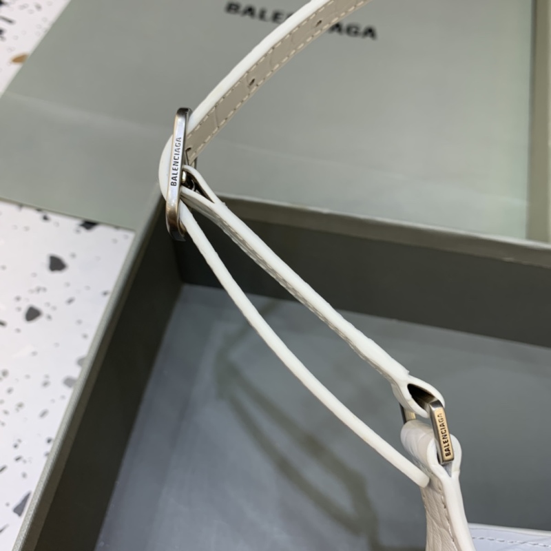 Balenciaga Small Hobo Bag Embossed White For Women 9in/23 cm