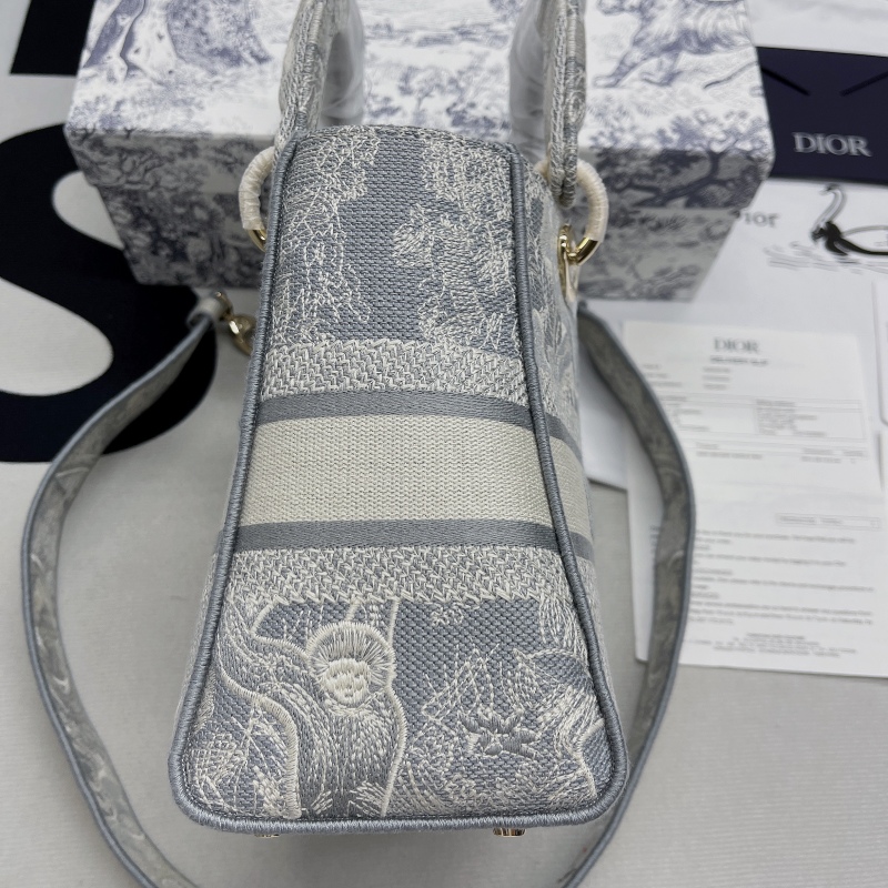 Christian Dior Medium Lady D-Lite Bag Grey, For Women, Women’s Handbags 24cm/9.5in CD