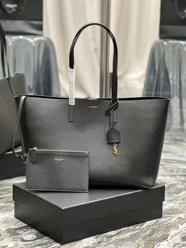 Saint Laurent Ew In Supple Black/Beige For Women‎ 14.5in/37cm 600281CSV0J1000