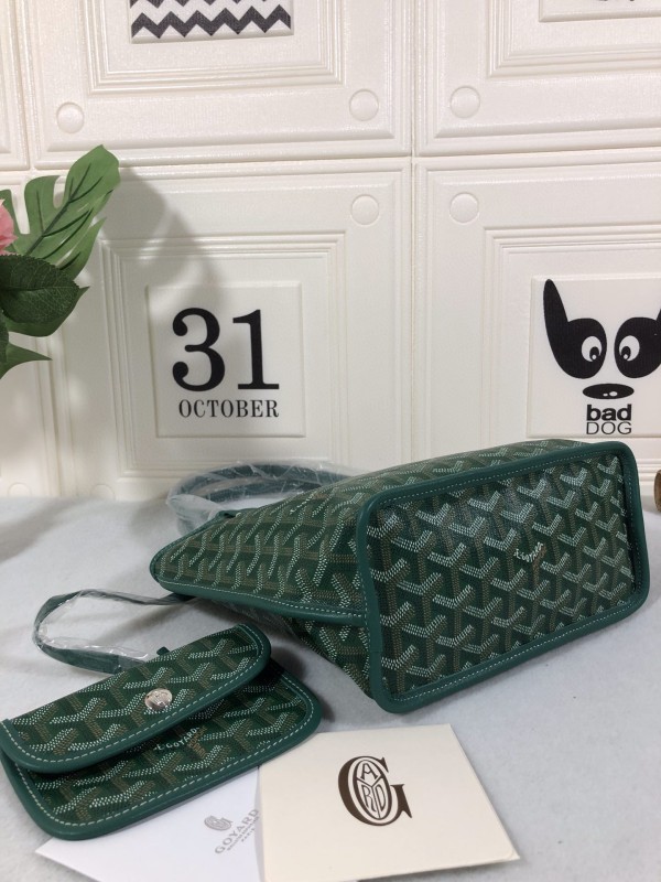 Goyard Anjou PM Bag White/Green/Blue For Women‎ 7.9in/20cm