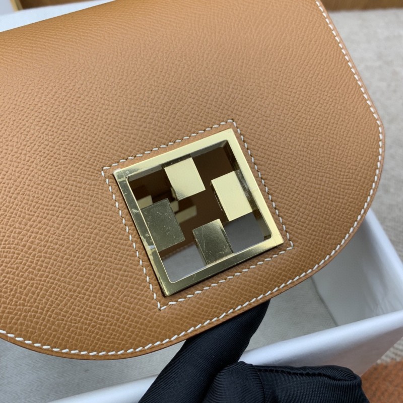Hermes Mosaique 17 Brown, Gold Toned Hardware Bag For Women, Women’s Handbags, Shoulder Bags 6.7in/17cm