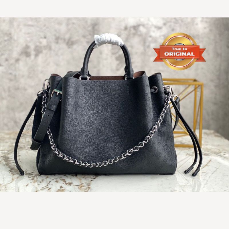 [True-to-ORIGINAL] Louis Vuitton Bella Tote Mahina Black For Women 12.6in/32cm LV M59200