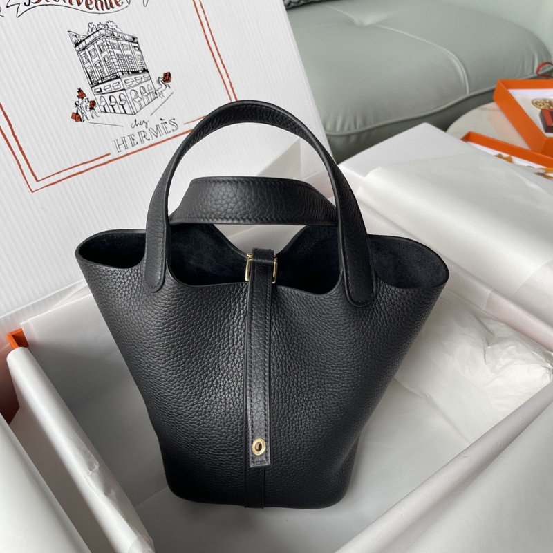 Hermes Picotin Lock 18 Bag Black For Women, Women’s Handbags 7.1in/18cm