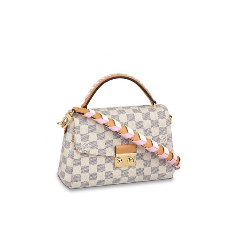 Louis Vuitton Croisette Damier Azur Canvas Pink For Women, Women’s Handbag, Shoulder And Crossbody Bags 9.8in/25cm LV N50053