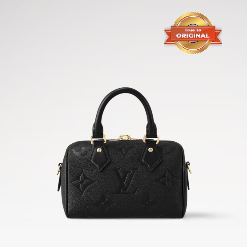 [True-to-ORIGINAL] Louis Vuitton Speedy Bandoulière 20 Monogram Empreinte Black For Women 20.5cm/8.1in M58953