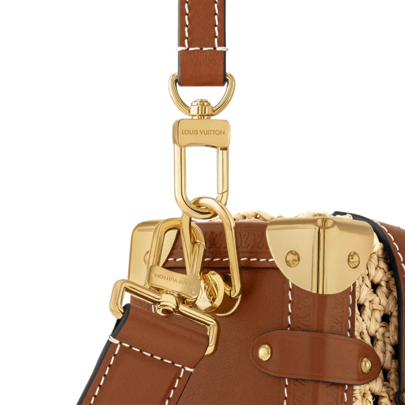 Louis Vuitton Side Trunk MM Raffia Natural/Brown For Women 9.3in/23.5cm M14405