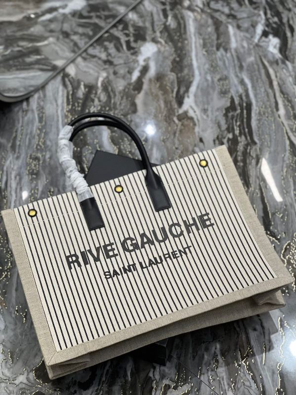 Saint Laurent Rive Gauche Tote Bag White For Women‎ 18.8in/48cm