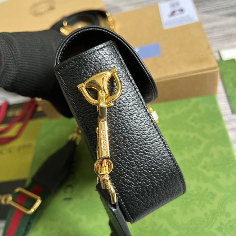 Gucci x Adidas Horsebit 1955 Mini Bag Black For Women, Women’s Bags 8.1in/21cm GG 658574 U3ZDG 8726