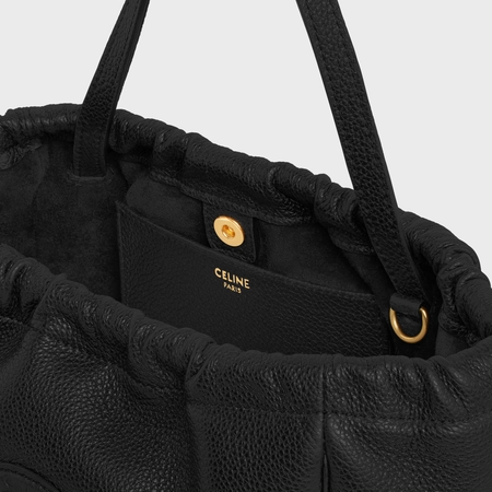 Celine Cuir Triomphe Black Bag For Women 111013ENY.38NO- 22.5 Cm/ 9 Inches