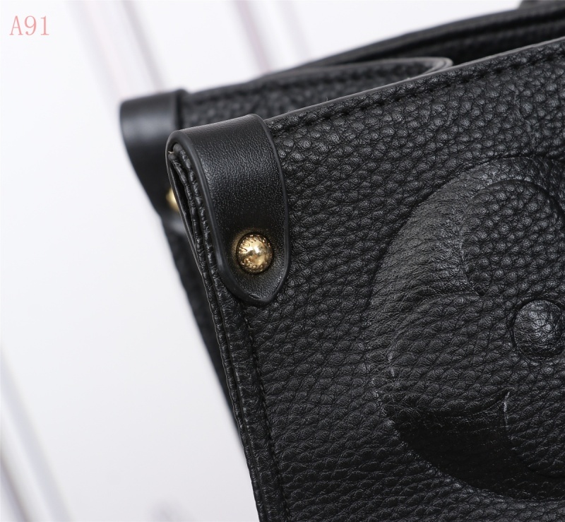 Louis Vuitton Onthego MM Monogram Empreinte Tote Bag Black For Women 35cm LV M45595