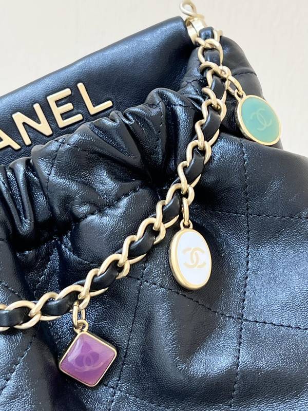 Chanel CC Small Bucket Bag Black For Women 6.7 in / 17 cm