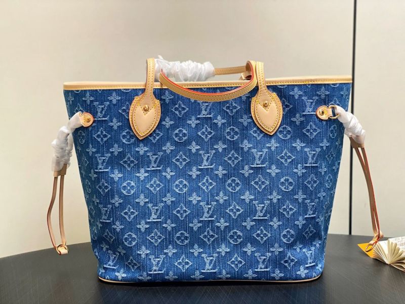 Louis Vuitton Neverfull MM Denim Blue For Women 12.2in/31cm M13192