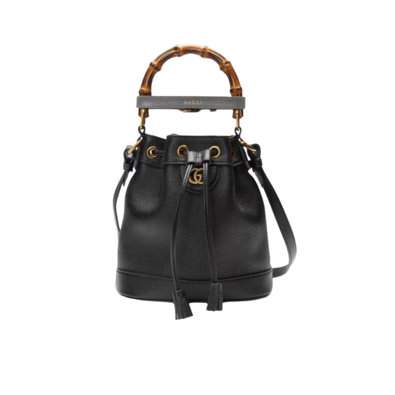 Gucci Diana Mini Bucket Bag Black For Women 12in/30.5cm ‎- 724667 UAAAY 1092