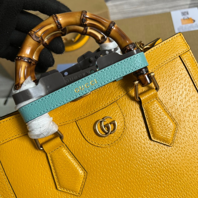 Gucci Diana Small Tote Bag Yellow For Women, Women’s Bags 11in/27cm GG ‎