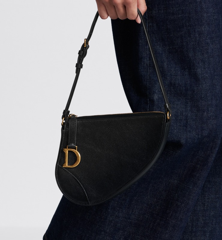 Christian Dior Saddle Rodeo Pouch Black For Women S5909CCEH_M900 – 20 Cm/ 8 Inches