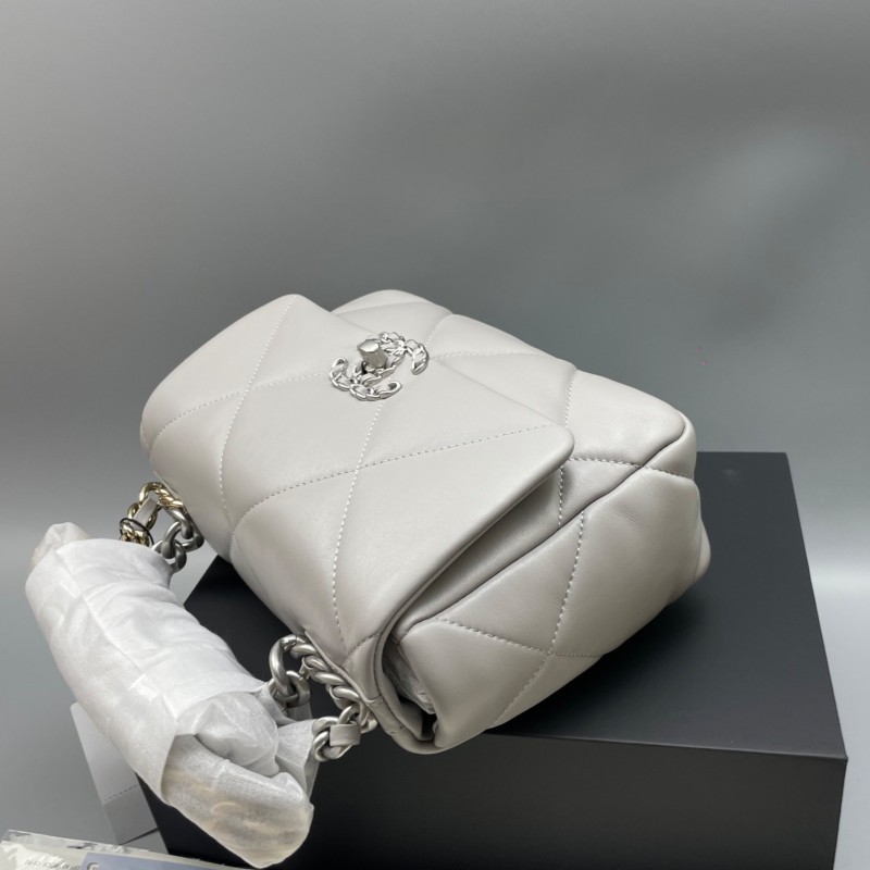 [True-to-ORIGINAL] Chanel Classic Flap Bag Grey For Women 10.2in/26cm
