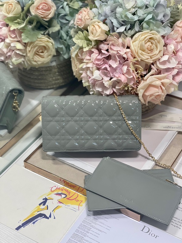 Christian Dior Lady Dior Pouch Gray, For Women, Women’s Handbags 8.5in/21.5cm CD S0204OVRB_M41G