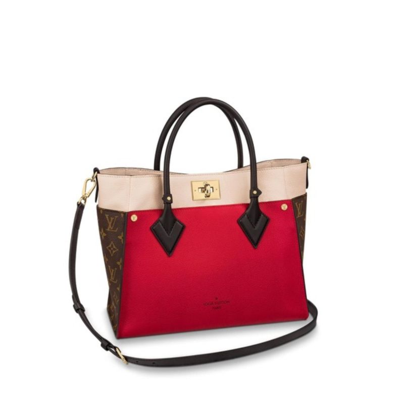 Louis Vuitton On My Side MM Tote Bag Monogram Canvas Red For Women, Women’s Handbags, Shoulder Bags 12in/31cm LV M53824