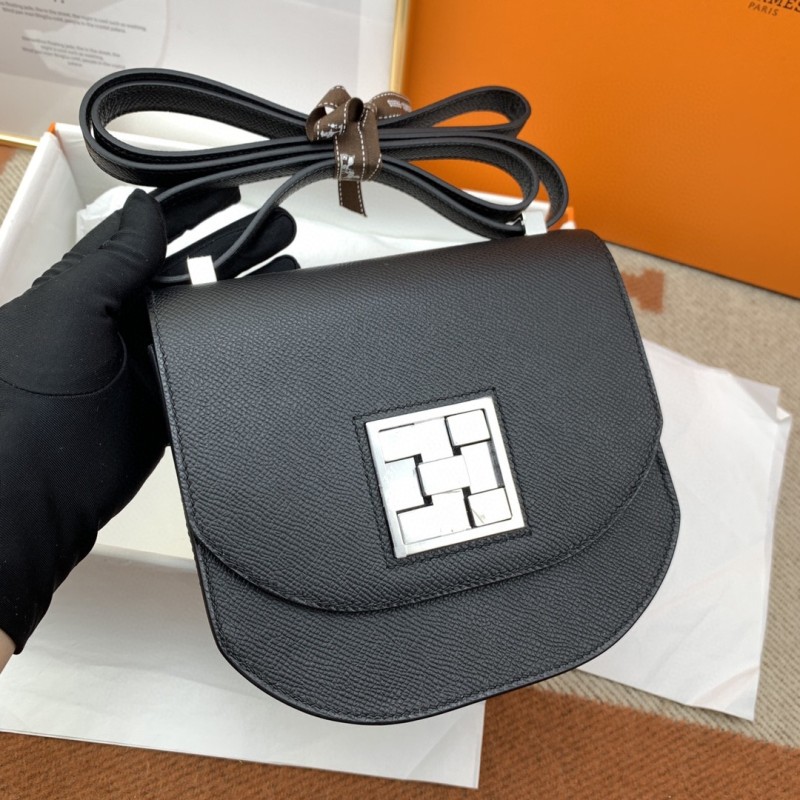 Hermes Mosaique 17 Black, Silver Toned Hardware Bag For Women, Women’s Handbags, Shoulder Bags 6.7in/17cm