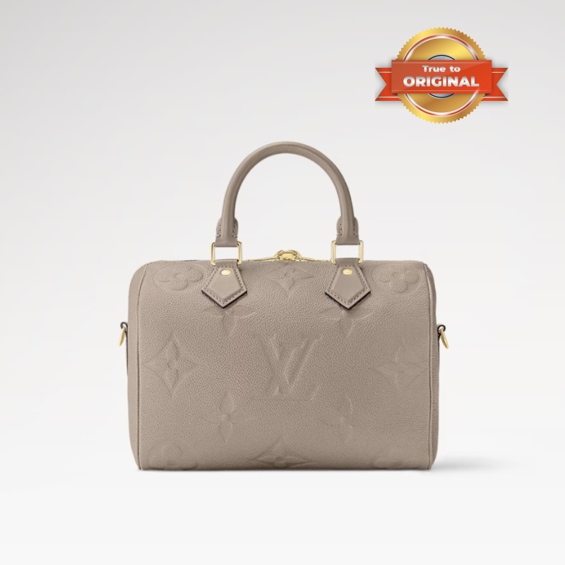 [True-to-ORIGINAL] Louis Vuitton Speedy Bandoulière 25 Monogram Empreinte Tourterelle For Women 25cm/9.8in M59273