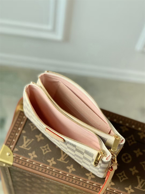 Louis Vuitton Double Zip Pochette Multicolor For Women 7.9in/20cm N60460
