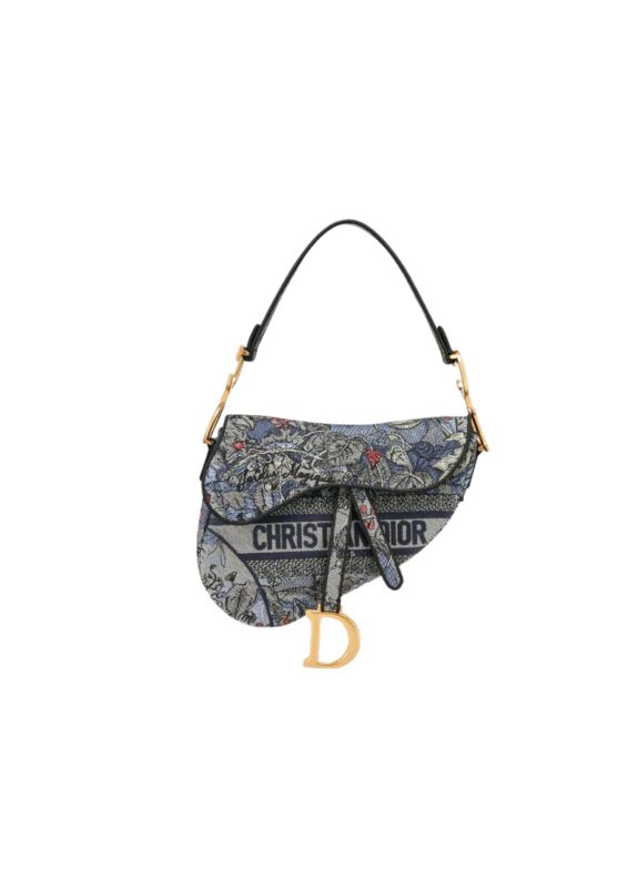 Dior Saddle Bag Denim Multicolor For Women 10in/25.5 cm M0446CRZI_M49E