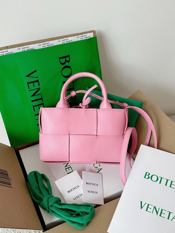 Bottega Veneta Candy Arco Tote Bag Dark Grey/Pink For Women‎ 7.1in/20cm 72909VCQC2133