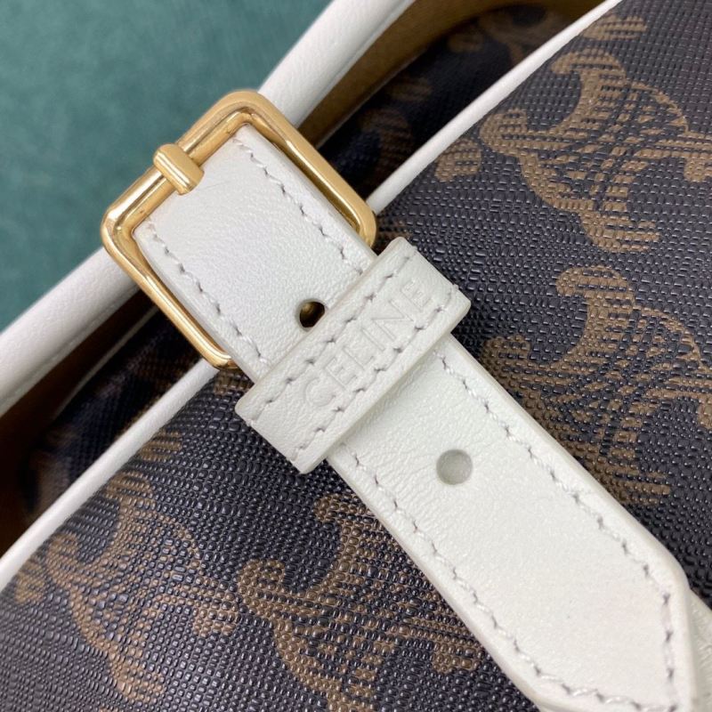 Celine Medium Folco Bag In Triomphe Canvas With Celine Print Black And White For Women‎ 7in/18.5cm
